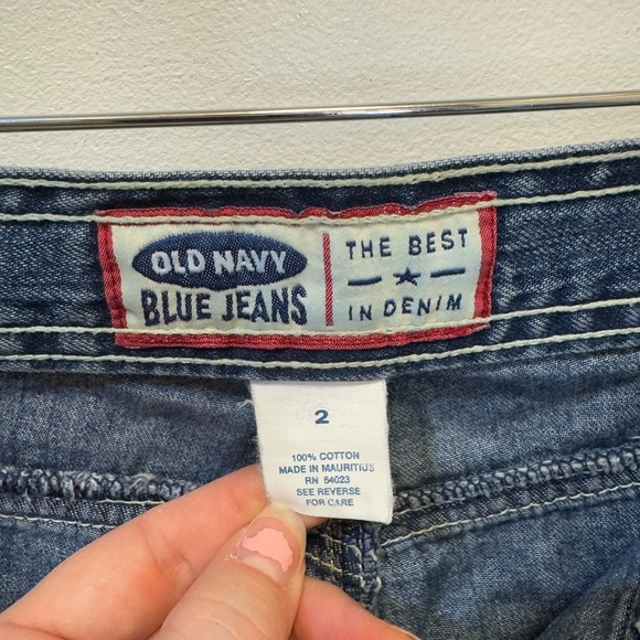 Old Navy Blue Relaxed Fit Jeans with Drawstring Waistband Denim Women’s Size 2 - Picture 8 of 16